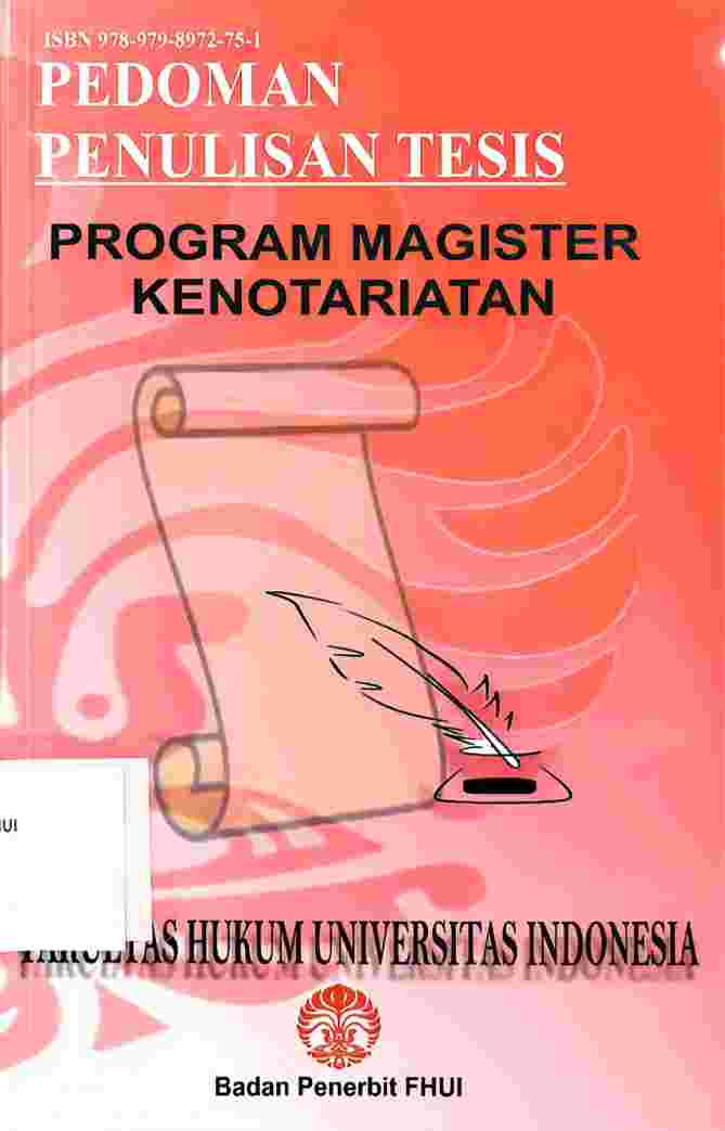 Pedoman Penulisan Tesis Magister Kenotariatan