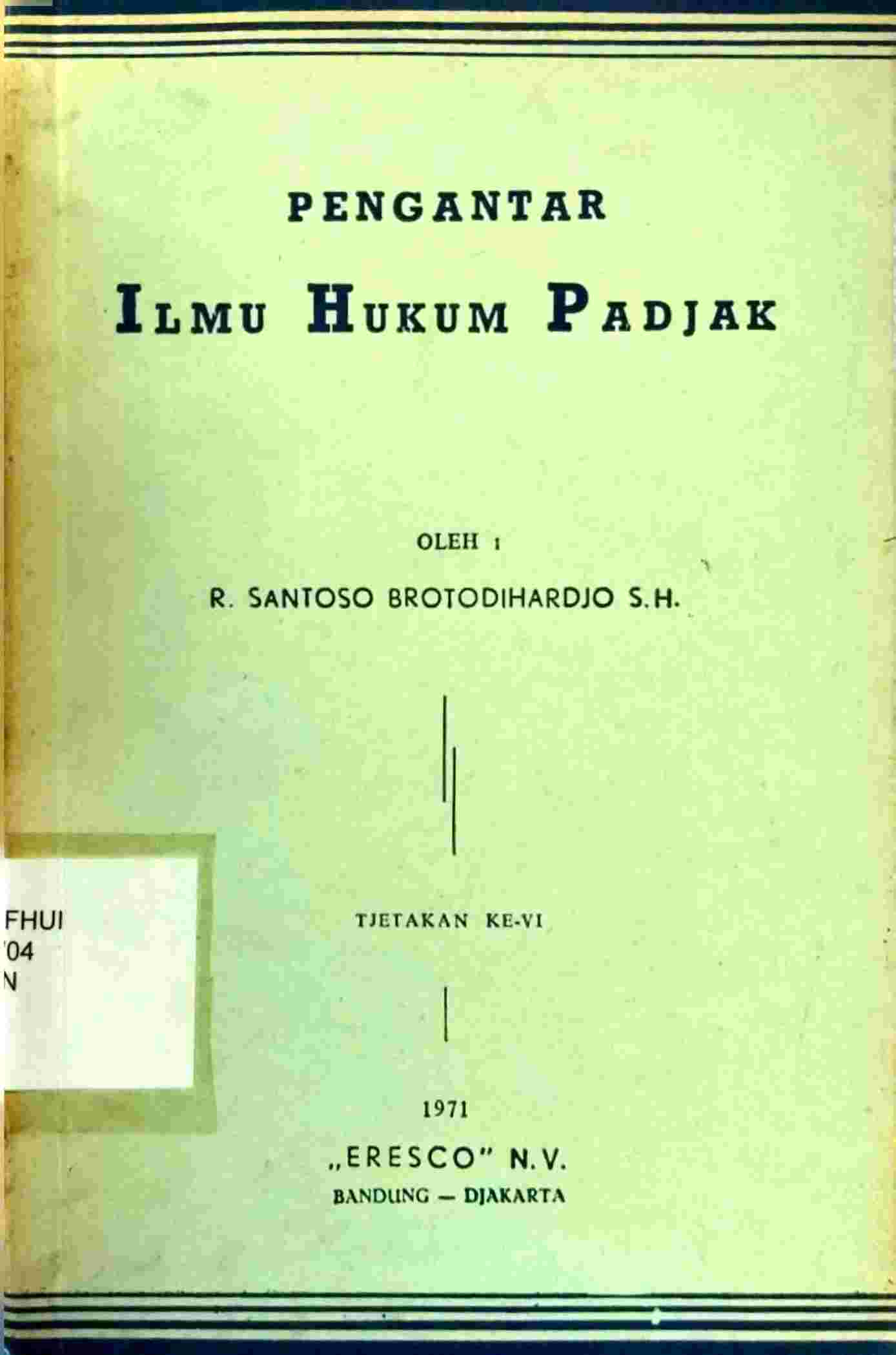 Pengantar Ilmu Hukum Padjak